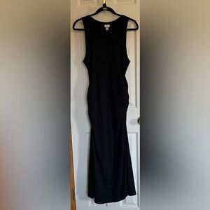 a new day Women’s Black Dress Maxi Sleeveless Ribbed Knit Stretchy Sz XL EUC